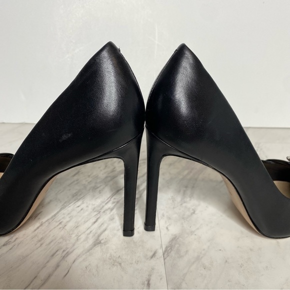 Schutz Meisho Pointy Toe Black Leather Stiletto Pump 6B - Picture 8 of 14